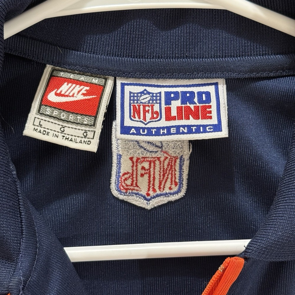 VTG Nike NFL Pro Line Denver Broncos Shirt Men's Large Blue Orange Polo Dri-Fit - Picture 2 of 11